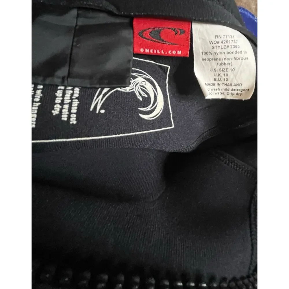 O'NEILL Black/Teal Warm 2MM REACTOR SHORTY WETSUIT Surf Beach Kid YOUTH 10/MED